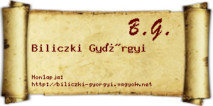Biliczki Györgyi névjegykártya